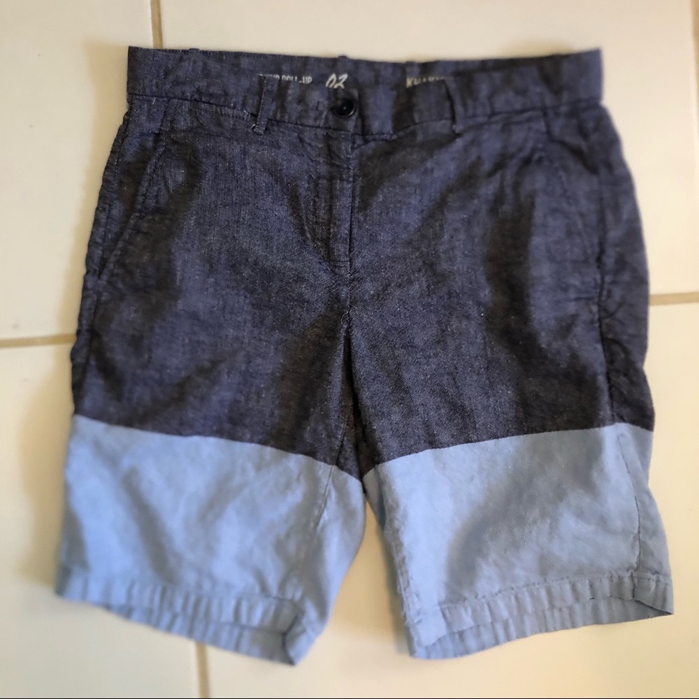 GAP Boyfriend Roll-up Cotton Linen Bermuda Shorts Khakis by GAP Size 2